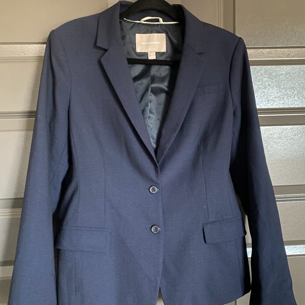 Like New Banana Republic Women's Blue Two Button Blazer